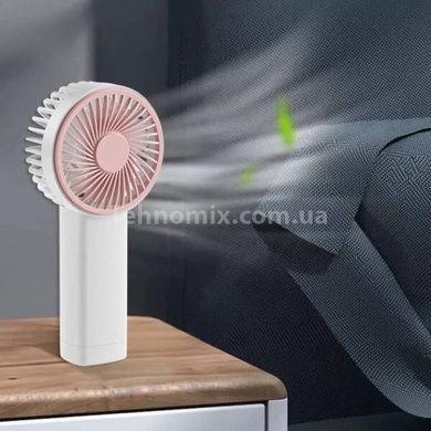 Вентилятор аккумуляторный ручной Jisulife mini portable fan F2B Белый с розовым