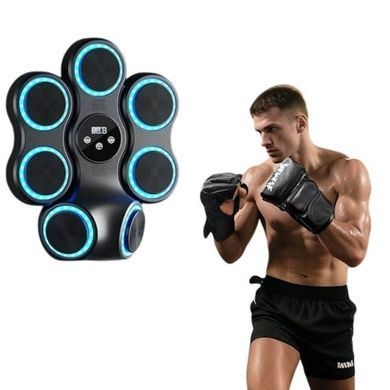 Тренажер мішень для боксу музична з рукавичками у комплекті Smart Box Bluetooth Чорний