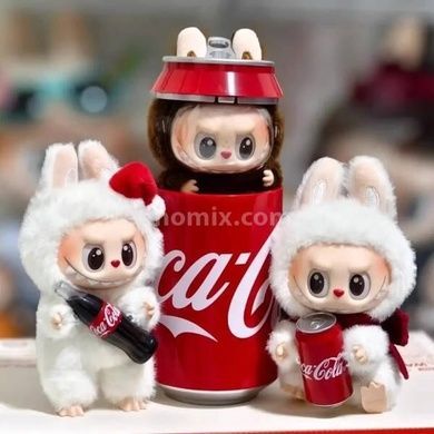 Игрушка-брелок Labubu в банке Coca-Cola Коричневый персонаж ЛАБУБУ с ушками
