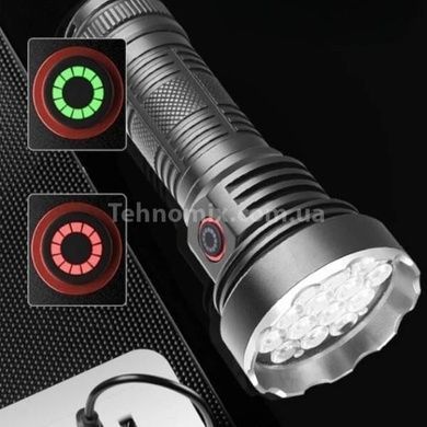 Фонарь ручной аккумуляторный с индикатором заряда 1x18650 W5201-1-19 ULTRA BRIGHT LED Черный