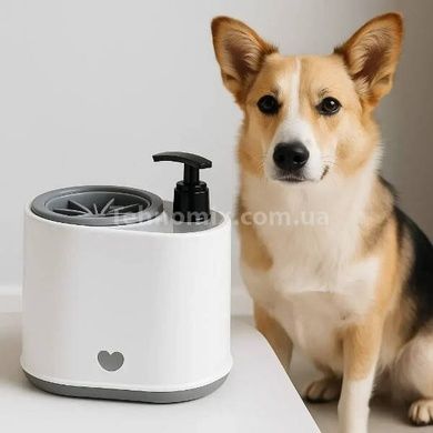 Лапомойка для собак с дозатором для жидкого мыла Pet Foot Washing Cup AND1495 Белая с серым