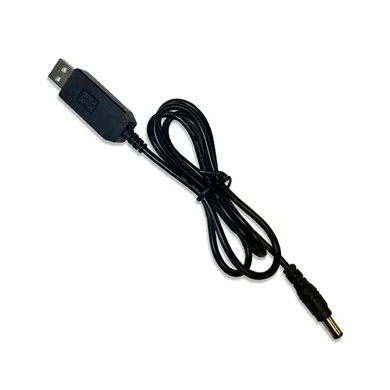 Кабель USB DC 5.5x2.1 для роутера модему з 5v на 9v з перехідником з 5,5mm на 3,5mm Чорний