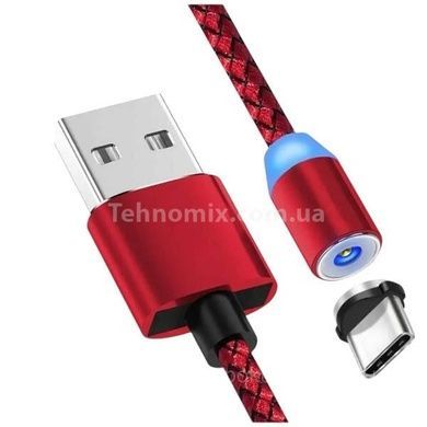 Магнітний кабель 3 в 1 USB - microUSB / Lightning / Type-C Червоний