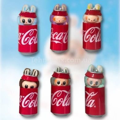 Игрушка-брелок Labubu в банке Coca-Cola Коричневый персонаж ЛАБУБУ с ушками