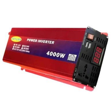 Преобразователь напряжения с 12V/24V&rarr;220V 4000W с дисплеем EY-4000W EYURAN LCD SMART Красный