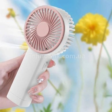 Вентилятор аккумуляторный ручной Jisulife mini portable fan F2B Белый с розовым