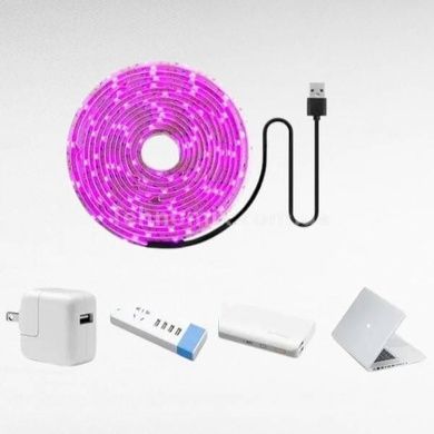 Фитолента светодиодная для растений 3м +1м шнур 180LED USB 5Вт 2А Черная