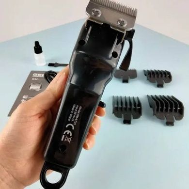 Машинка для стрижки волосся зі змінними насадками акумуляторна GEEMY-6723 Чорна