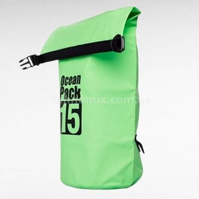 Водонепроницаемый гермомешок туристический Waterproof Bag 15л Зеленый