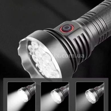 Фонарь ручной аккумуляторный с индикатором заряда 1x18650 W5201-1-19 ULTRA BRIGHT LED Черный