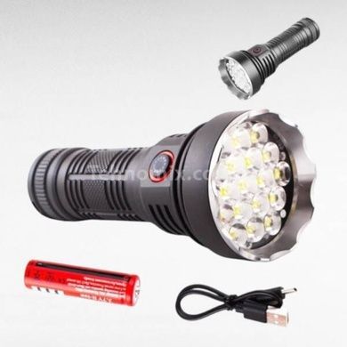 Фонарь ручной аккумуляторный с индикатором заряда 1x18650 W5201-1-19 ULTRA BRIGHT LED Черный