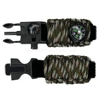 Браслет для выживания PARACORD 18 мм с компасом Камуфляжный