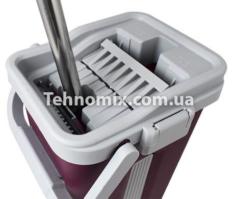 Комплект для уборки ведро и швабра с отжимом EasyMop 10л Фиолетово-серый
