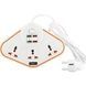 Подовжувач-мережевий фільтр 3-220V / 4-USB / 3.4A Anti-Static BKL-07 Power Socket Білий