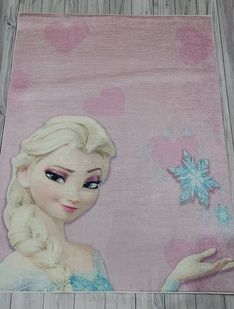 Килимок у дитячу кімнату прогумований Belizza Frozen pembe 140х190см Велюр
