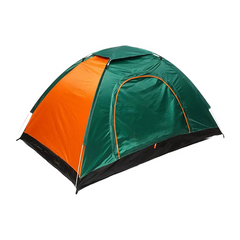 Палатка 3-х местная темно Зеленая с оранжевым