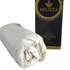 Простыня сатиновая на резинке Belizza Krem 180х200см