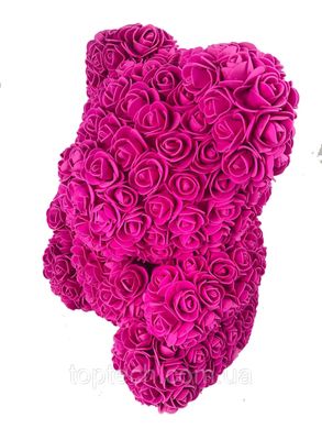 Мишка с сердцем из 3D роз Teddy Rose 40 см Розовый с розовым сердцем + подарочная упаковка