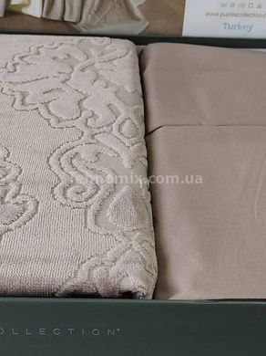 Покривало махрове + простирадло з наволочками Pupilla Sophia lila
