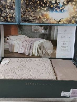 Покривало махрове + простирадло з наволочками Pupilla Sophia lila