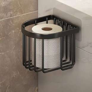 Тримач настінний для туалетного паперу металевий Чорний