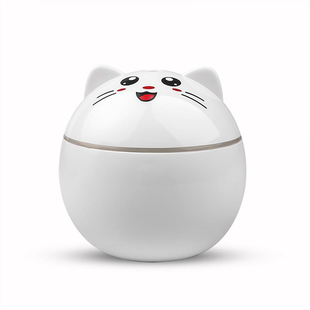 Увлажнитель воздуха ночник Humidifier Круглый Котик Белый