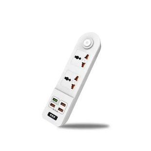 Подовжувач мережі 2 роз'єми / 4-USB / 3.4A Anti-Static BKL-02 Power Socket Білий