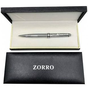Ручка шариковая металлическая хромированная в подарочном футляре ZORRO 1035 Серебристая