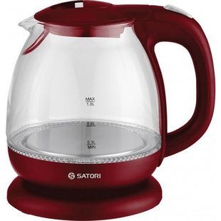 Электрочайник стеклянный с подсветкой SATORI SGK-4101-RD 900 Вт 1 л Бордовый