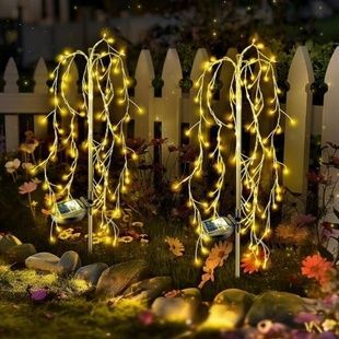 Светильник садовый на солнечной батарее 20*20*70 см с 120 светодиодами, 2 режимами, IP44, для украшения сада и дорожек 1 шт