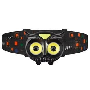 Фонарь налобный Сова PLD-WT209-2COB Черный