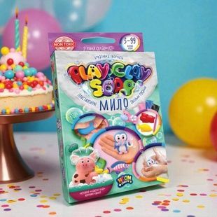 Набір для дитячої творчості Пластелінове мило 4 кольори PLAY CLAY SOAP PCS-02-02U Danko Toys Зелена Коробка