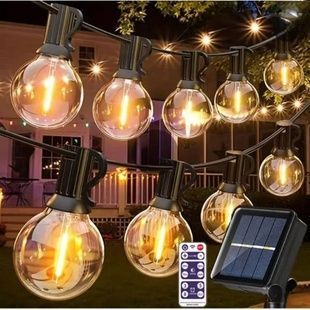 Гірлянда в ретро стилі вулична із сонячною панеллю 15м/50 LED НА-92 Чорна