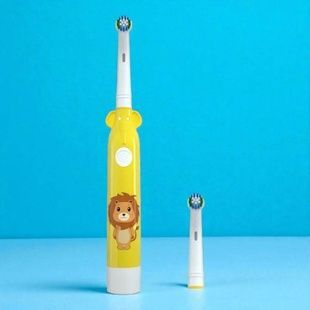 Зубна щітка дитяча електрична Слонік HL188K Жовта з принтом