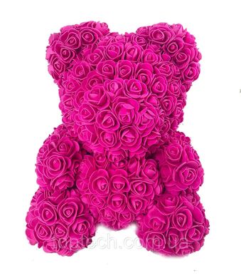 Мишка з серцем з 3D троянд Teddy Rose 40 см Рожевий з рожевим серцем + подарункова упаковка
