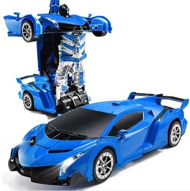 Машинка Трансформер Lamborghini Robot Car Size 18 Синя