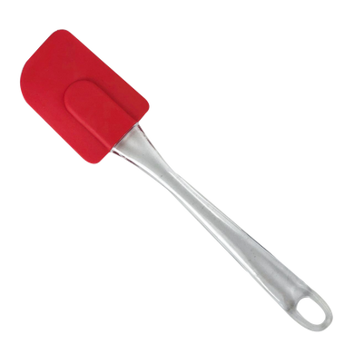 Лопатка силиконовая с пластиковой ручкой Красная
