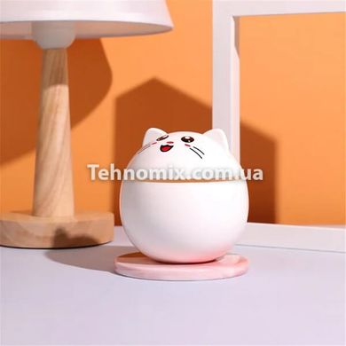Увлажнитель воздуха ночник Humidifier Круглый Котик Белый