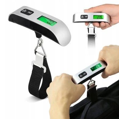 Ваги ручні електронні для багажу з підсвічуванням Electronic Luggage Scale Чорні з сірим