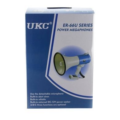 Громкоговоритель рупор 12v UKC MEGAPHONE ER 66 Белый с голубым