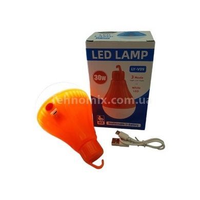Лампочка з акумулятором 1x18650 LY-V09 30w USB Біла з оранжевим