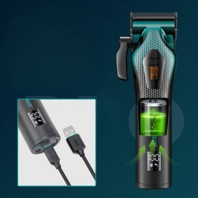 Машинка для стрижки с LED-дисплеем и 6 сменными насадками VGR V-271 VECTOR MOTOR Черная с зеленым