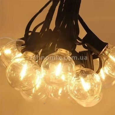 Гирлянда в ретро стиле уличная с солнечной панелью 15м/50 LED НА-92 Черная