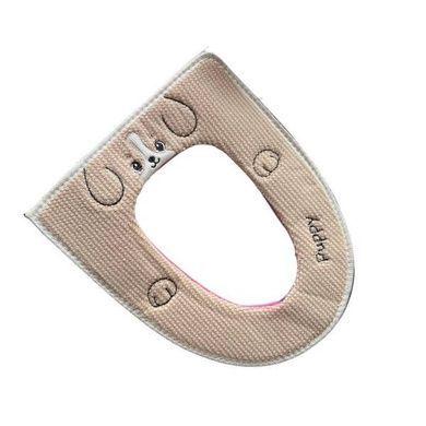Чохол-сидіння на унітаз з вишивкою Puppy Toilet seat cover AND 01 Р Бежевий
