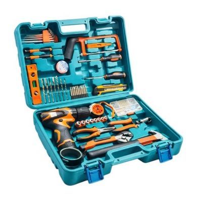 Шуруповерт с набором инструментов 54шт в чемодане ELECTRIC DRILL 54PCS TL 0054 Черный с оранжевым