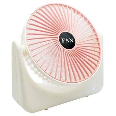 Вентилятор настільний USB FAN S13 похилий Білий з рожевим