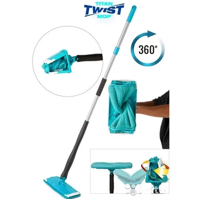 Швабра Dual Track Twist Mop (универсальная для влажной уборки) бирюзовая