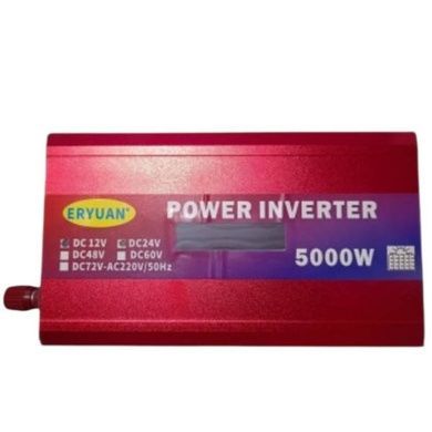 Преобразователь напряжения с 12V/24V&rarr;220V 5000W с дисплеем EYURAN EY-5000W Красный