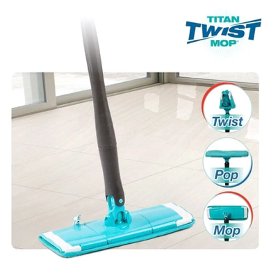 Швабра Dual Track Twist Mop (универсальная для влажной уборки) бирюзовая