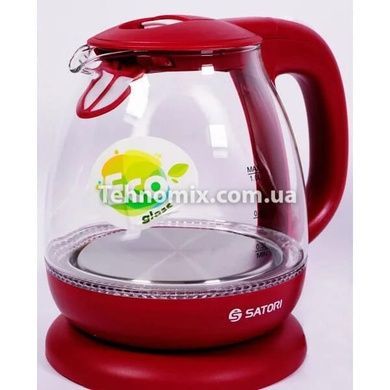 Електрочайник скляний з підсвічуванням SATORI SGK-4101-RD 900 Вт 1 л Бордовий